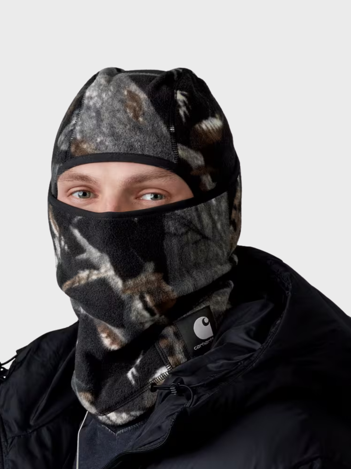 Carhartt WIP Blevin Mask — Camo Feather Tree / Black