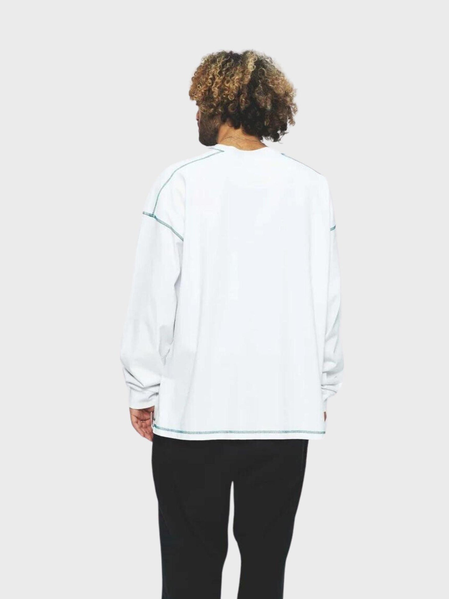 New Amsterdam Surf Association Contrast Longsleeve in Wit/Groen