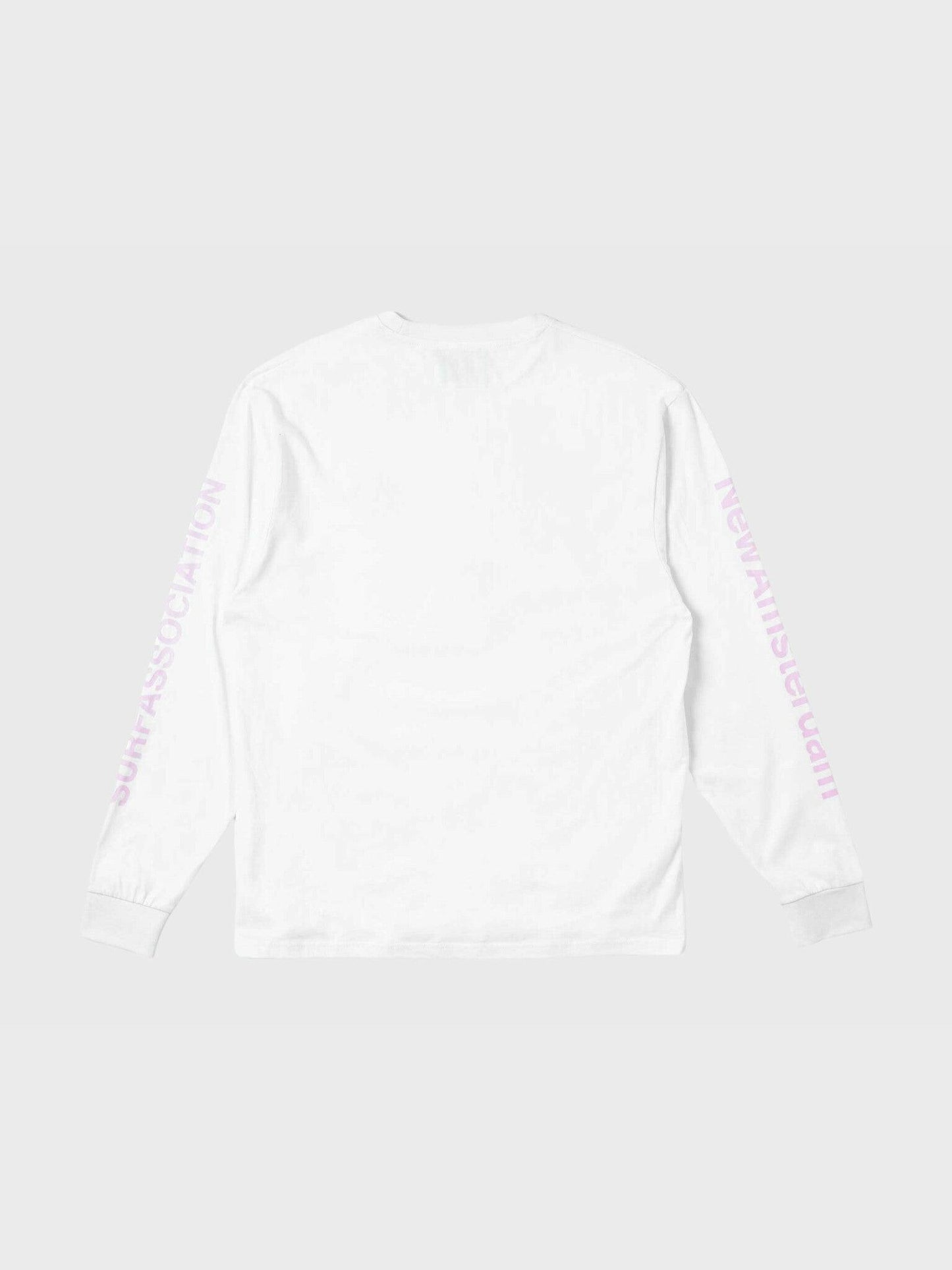 New Amsterdam Surf Association Logo Longsleeve in Wit/Lichtroze