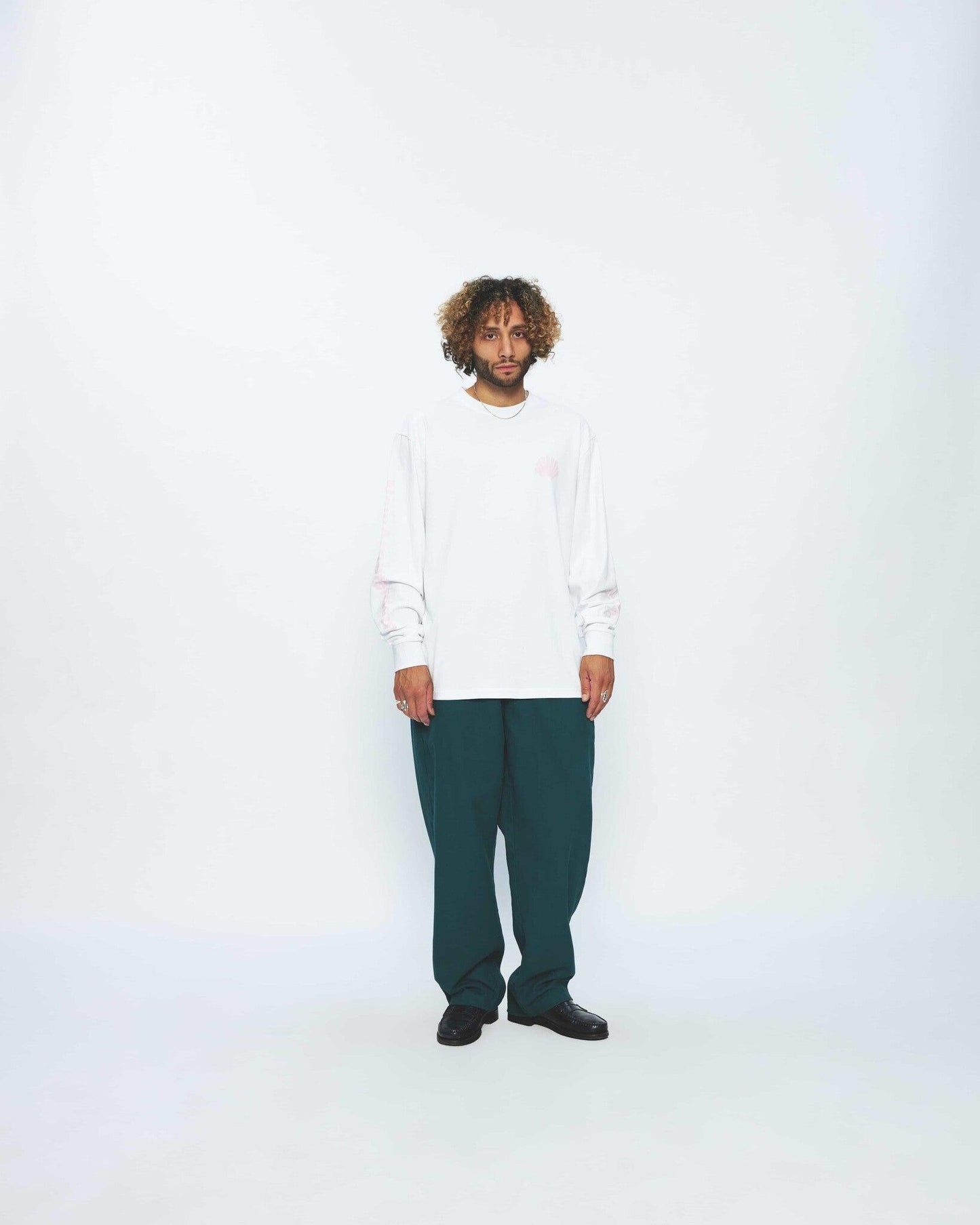 New Amsterdam Surf Association Logo Longsleeve in Wit/Lichtroze