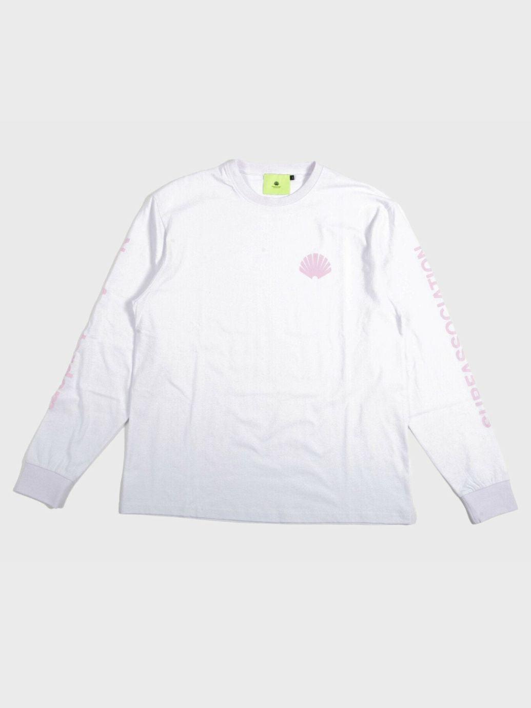 New Amsterdam Surf Association Logo Longsleeve in Wit/Lichtroze