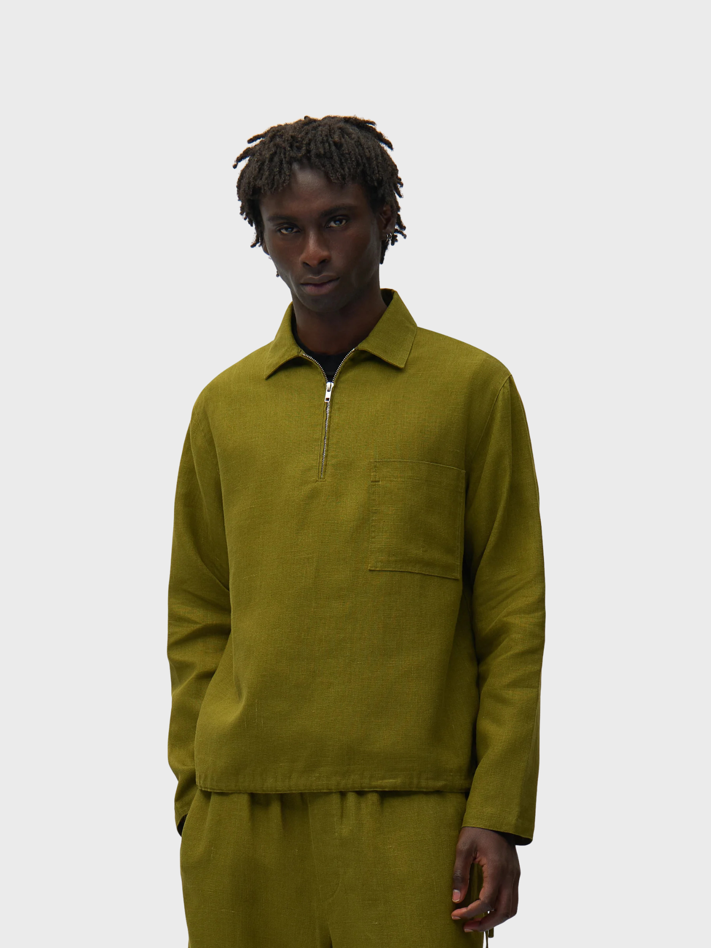 Linen Quarter Zip Pullover