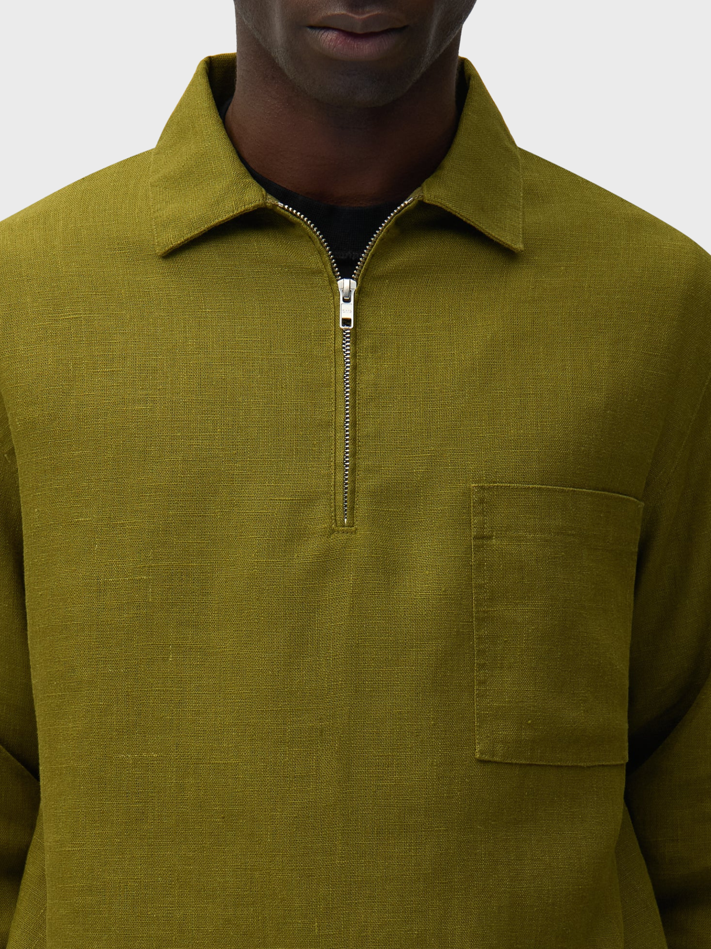 Linen Quarter Zip Pullover