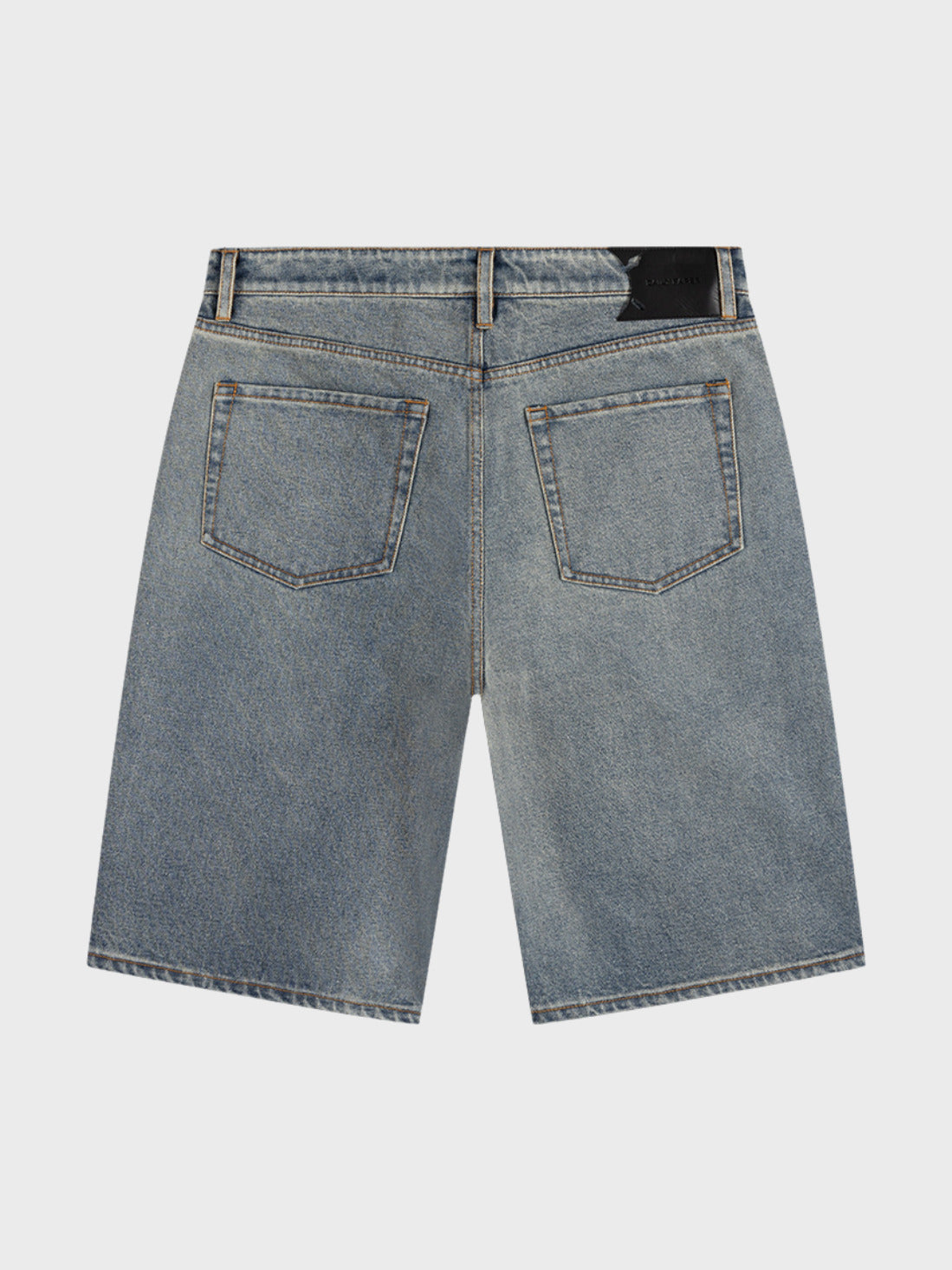 Compact Shield Embroidery Denim Shorts — back