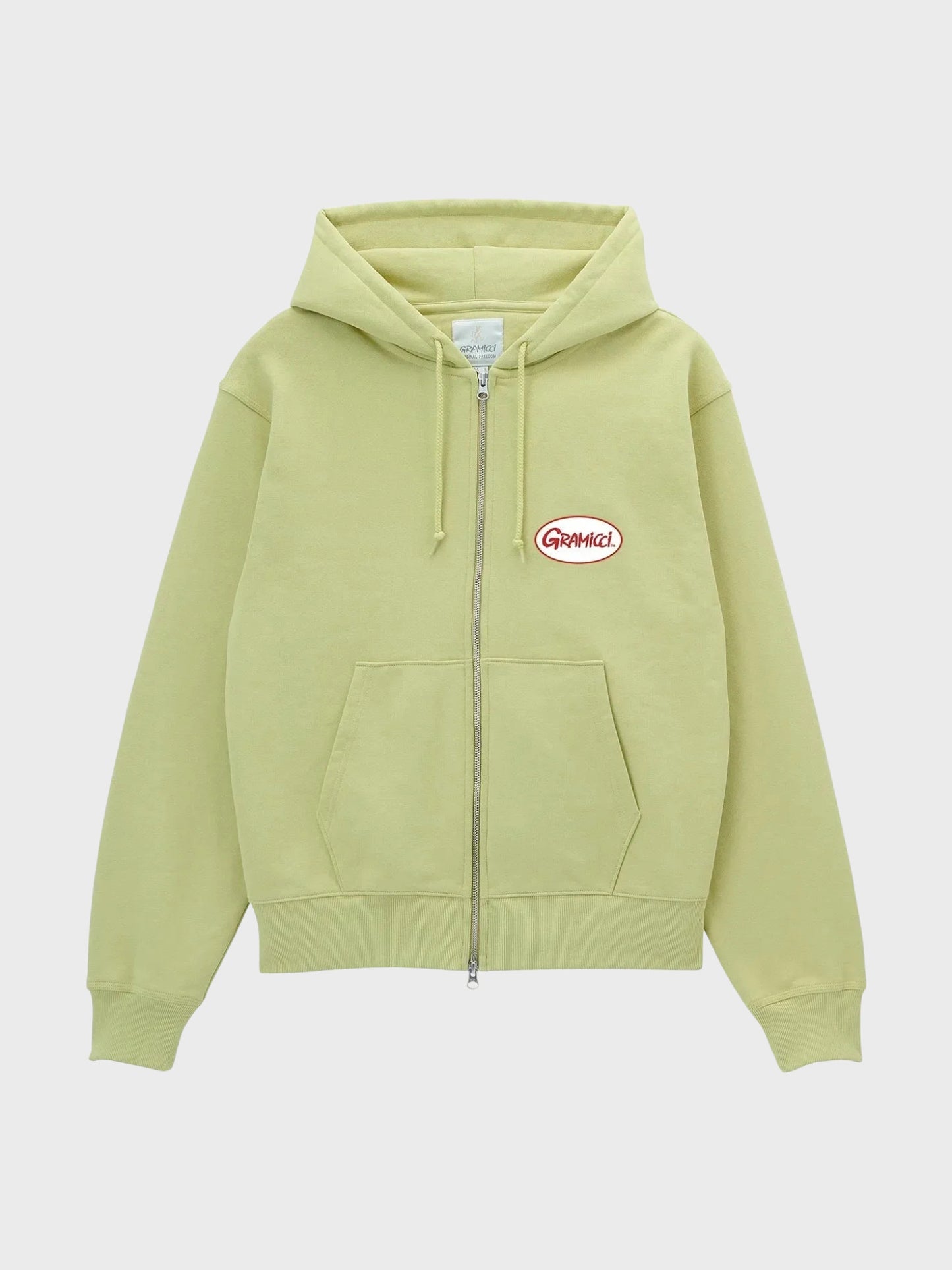 Oval Patch Zip Hooded Sweatshirt — front