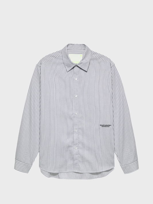 New Amsterdam Surf Association Beach Shirt in wit met zwarte streep, vooraanzicht