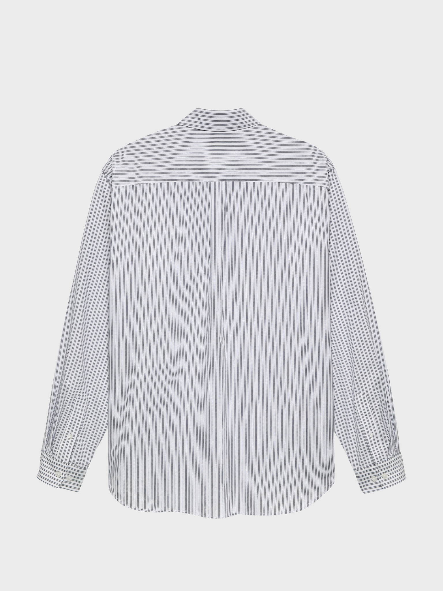 New Amsterdam Surf Association Beach Shirt in white and black stripe, back view
