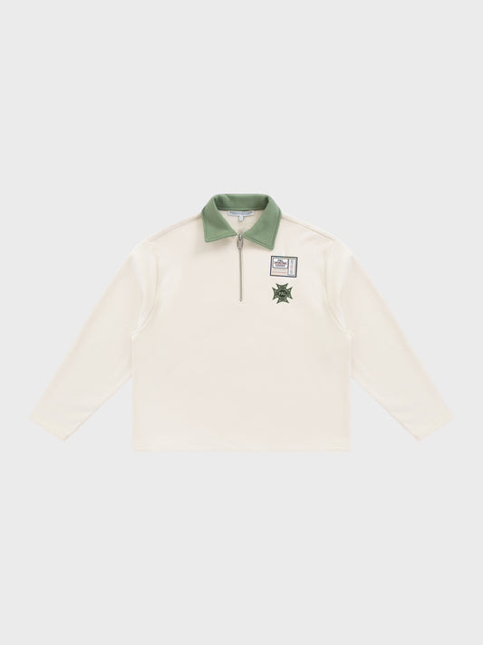 Official Sponsors Half Zip Marshmallow — front