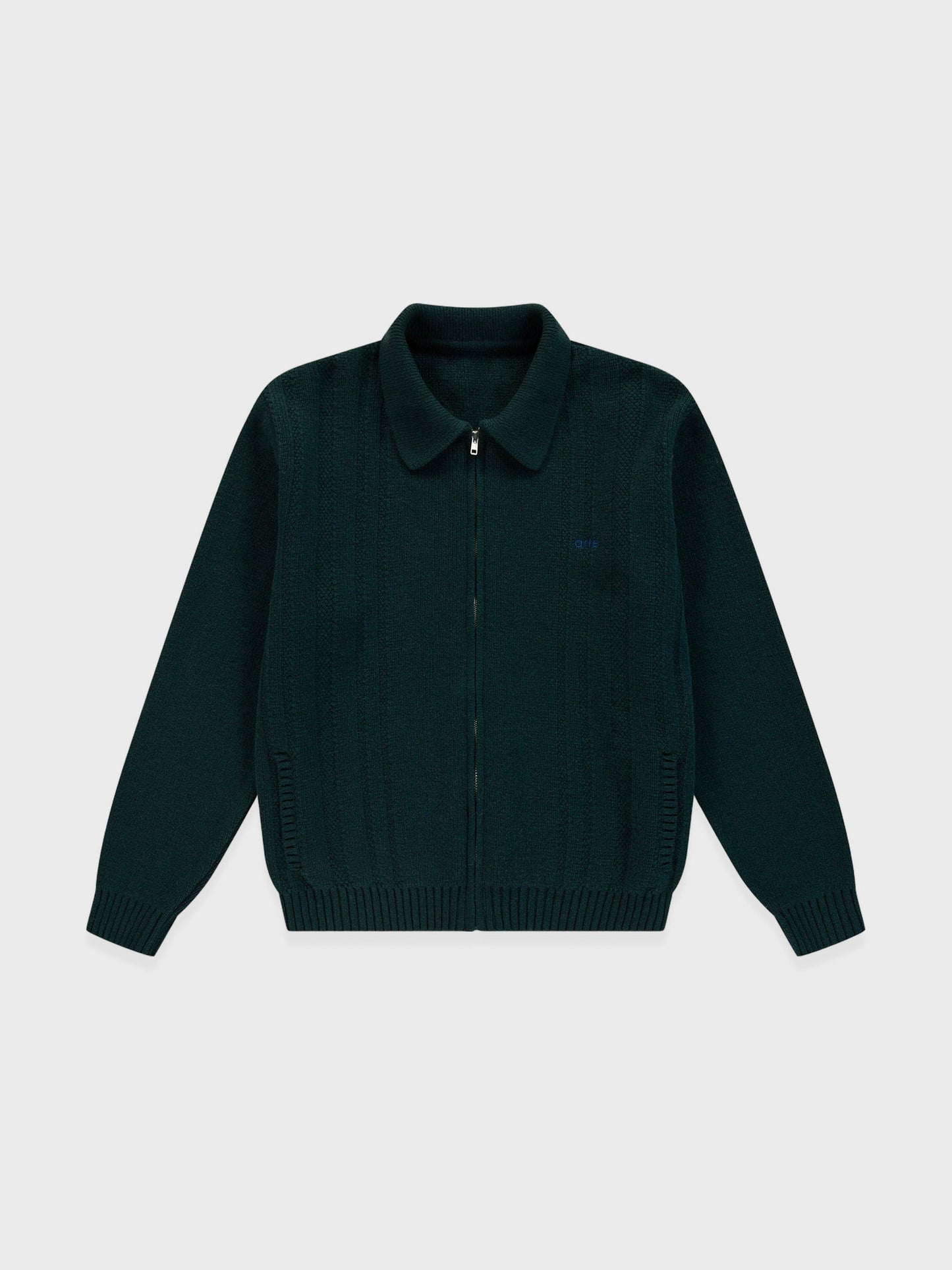 Cable Knit Zip Cardigan — front