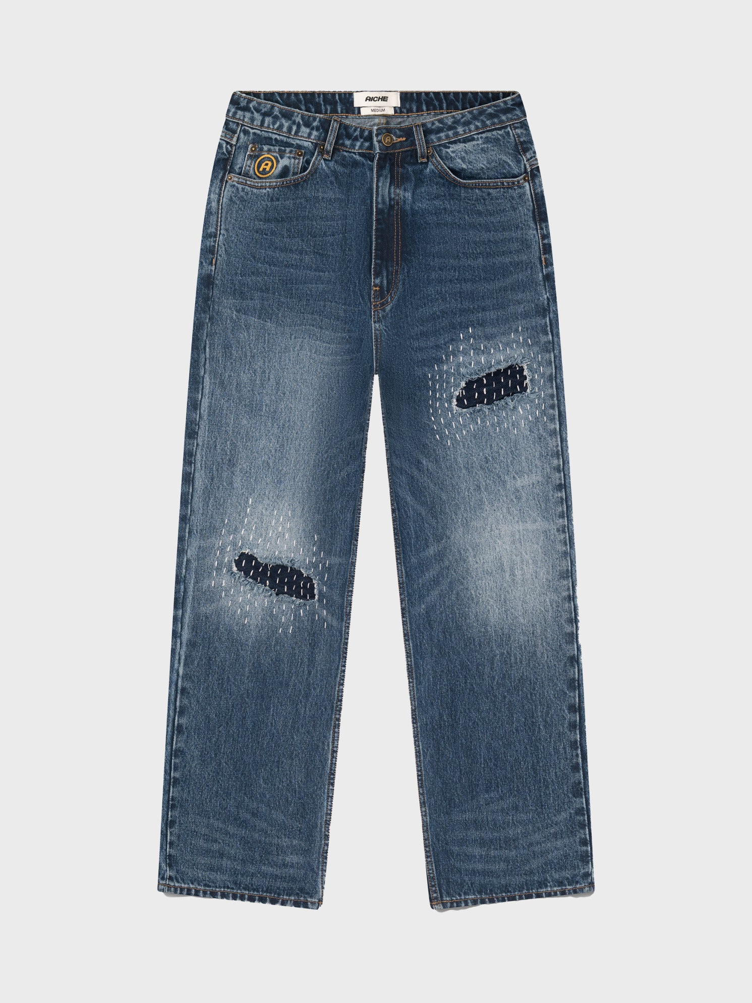 Sashiko Repair Denim Jeans — front