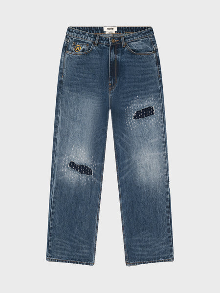 Sashiko Repair Denim Jeans — front