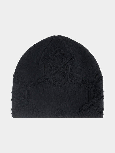 Textured Shield Skull Cap Beanie — front