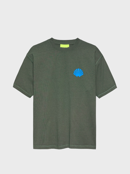 New Amsterdam Surf Association Logo Tee in Teal/Deep Sea with blue logo on front