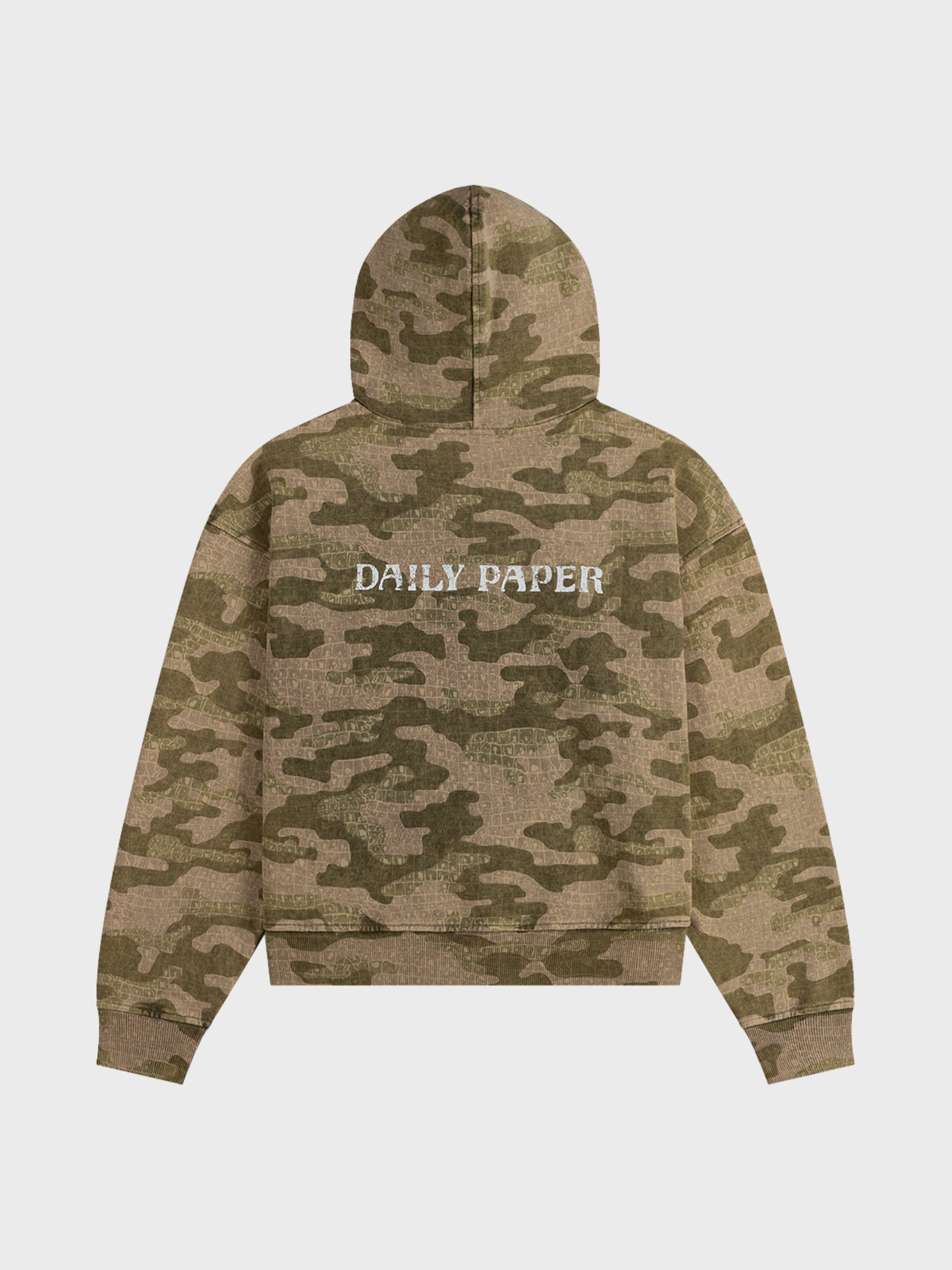 Boxy Camo Zip Up Hoodie
