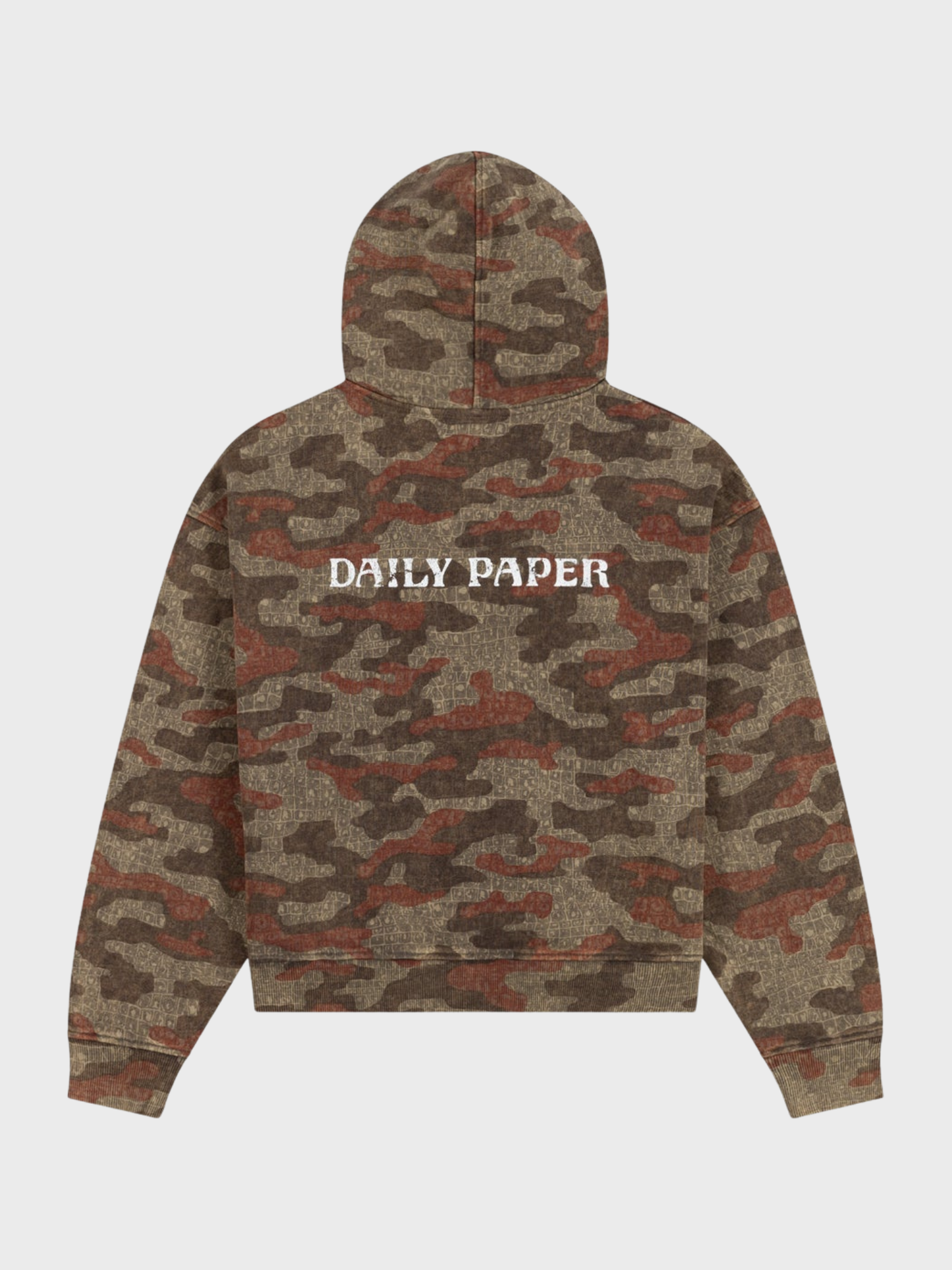 Boxy Camo Zip Up Hoodie