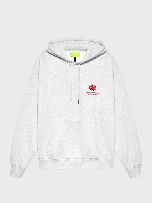 Logo Hoodie Ash/Poppy Red