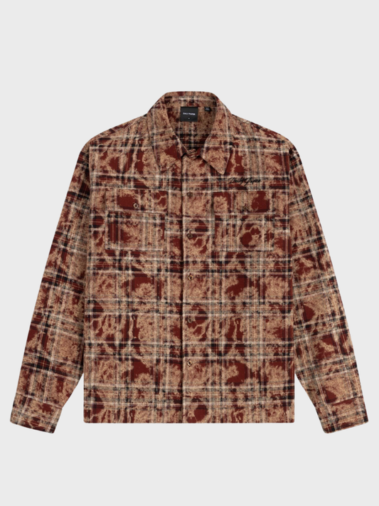 Daily Paper Washed Check LS Shirt — Madder Brown
