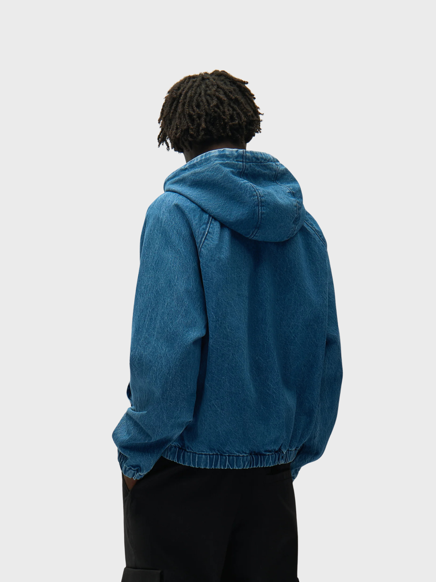Split Logo Denim Hood Jacket