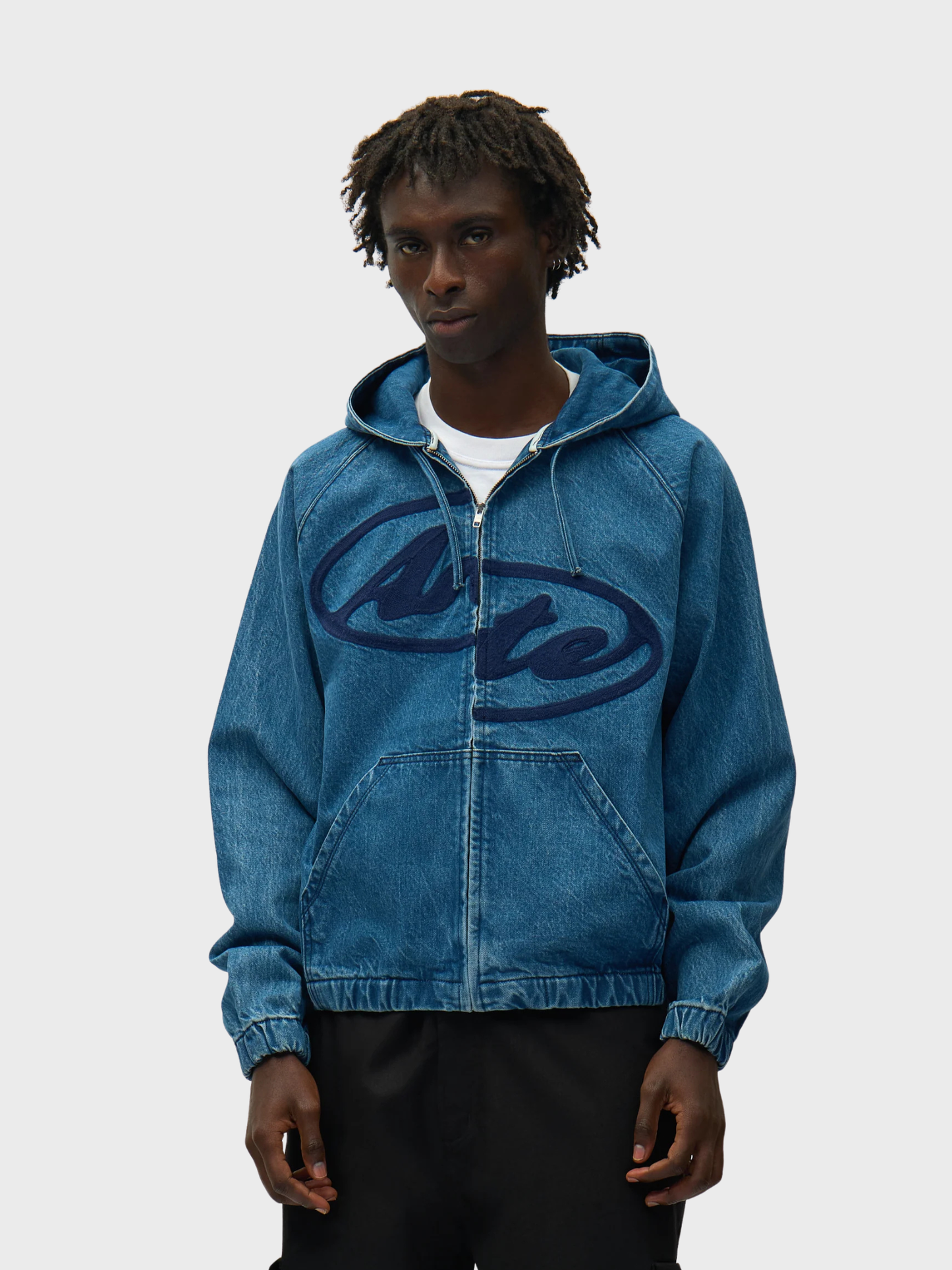 Split Logo Denim Hood Jacket