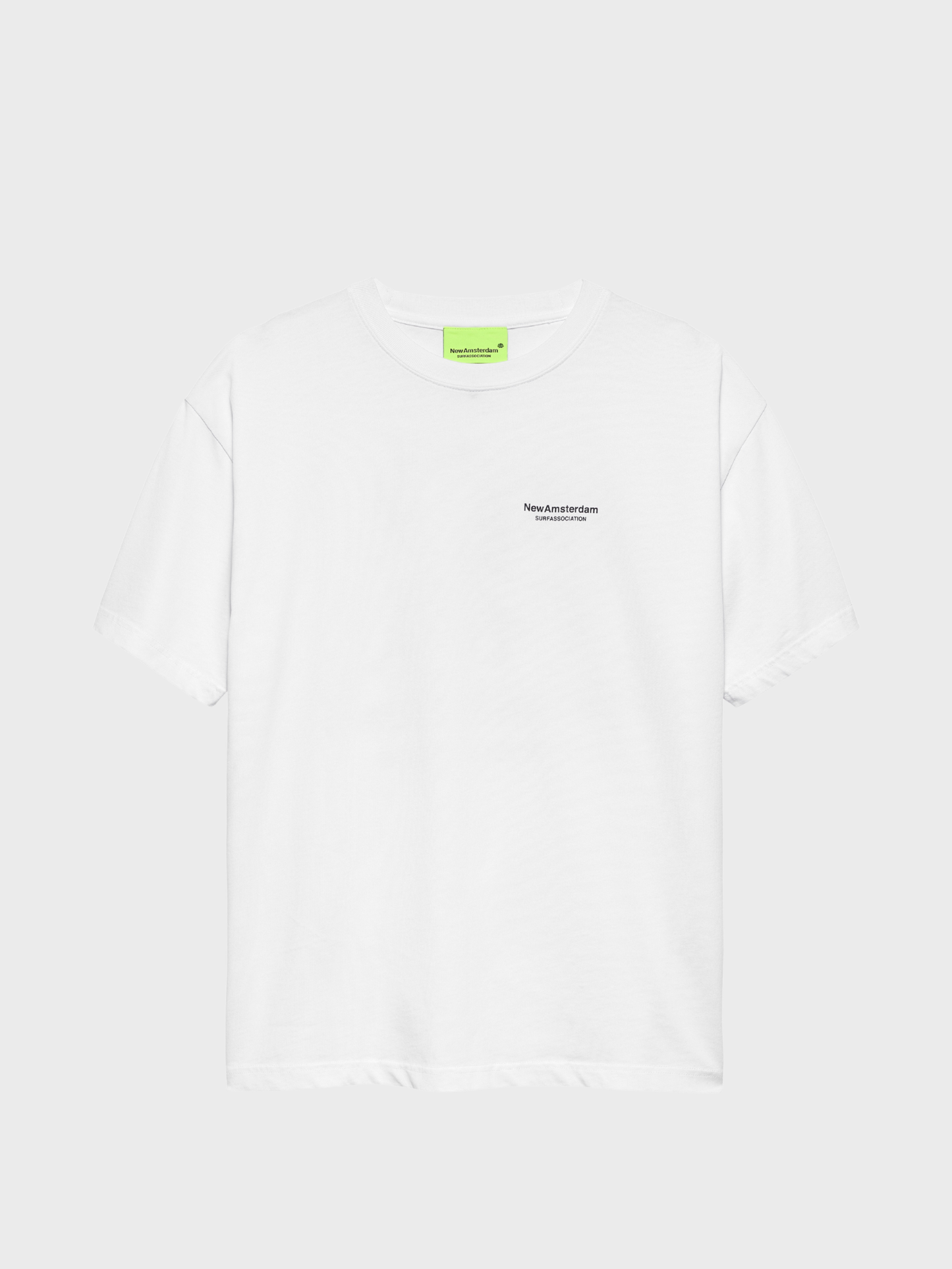 New Amsterdam Surf Association Knocked Tee in wit met klein geborduurd logo op de borst