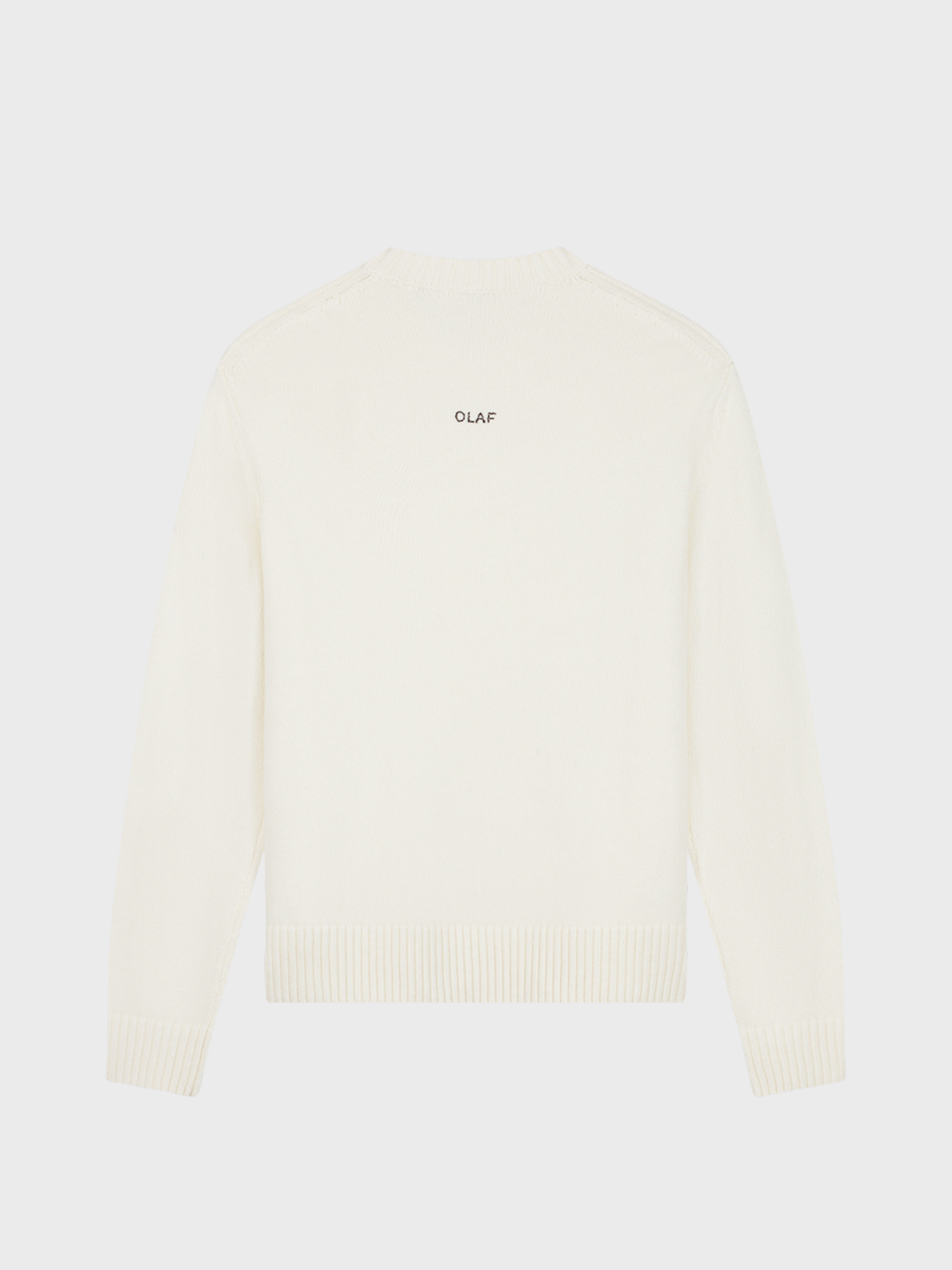 OLAF Essential Knitted Crewneck in offwhite, front view