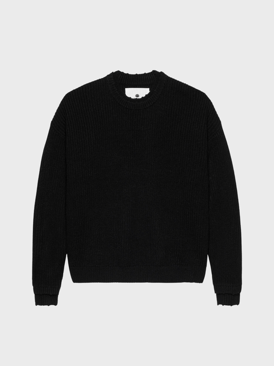 Logo Knit Raw Edge