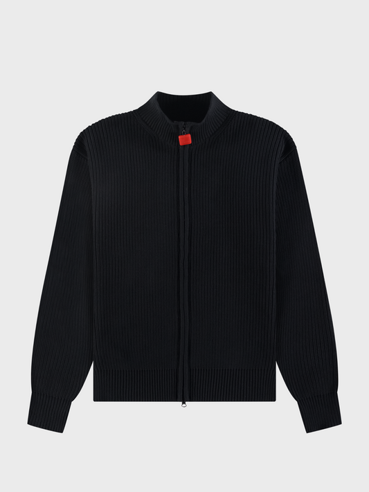Fisherman Plain Zip Up Sweater