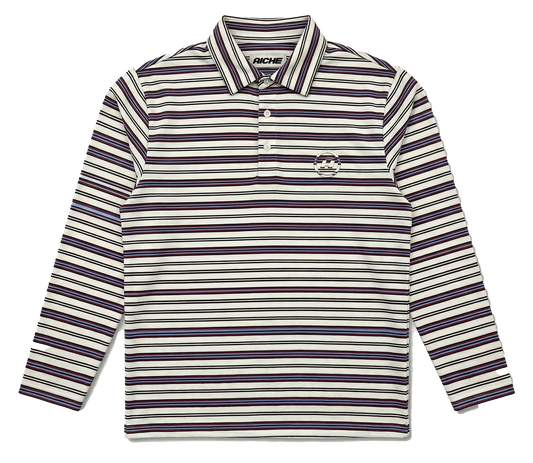 AICHE Contrast Longsleeve Polo — Cream