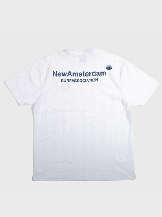 New Amsterdam Surf Association Logo Tee in Wit/Moonlight