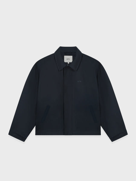 Arte Antwerp Canvas Atelier Jacket in marineblauw, voorkant.