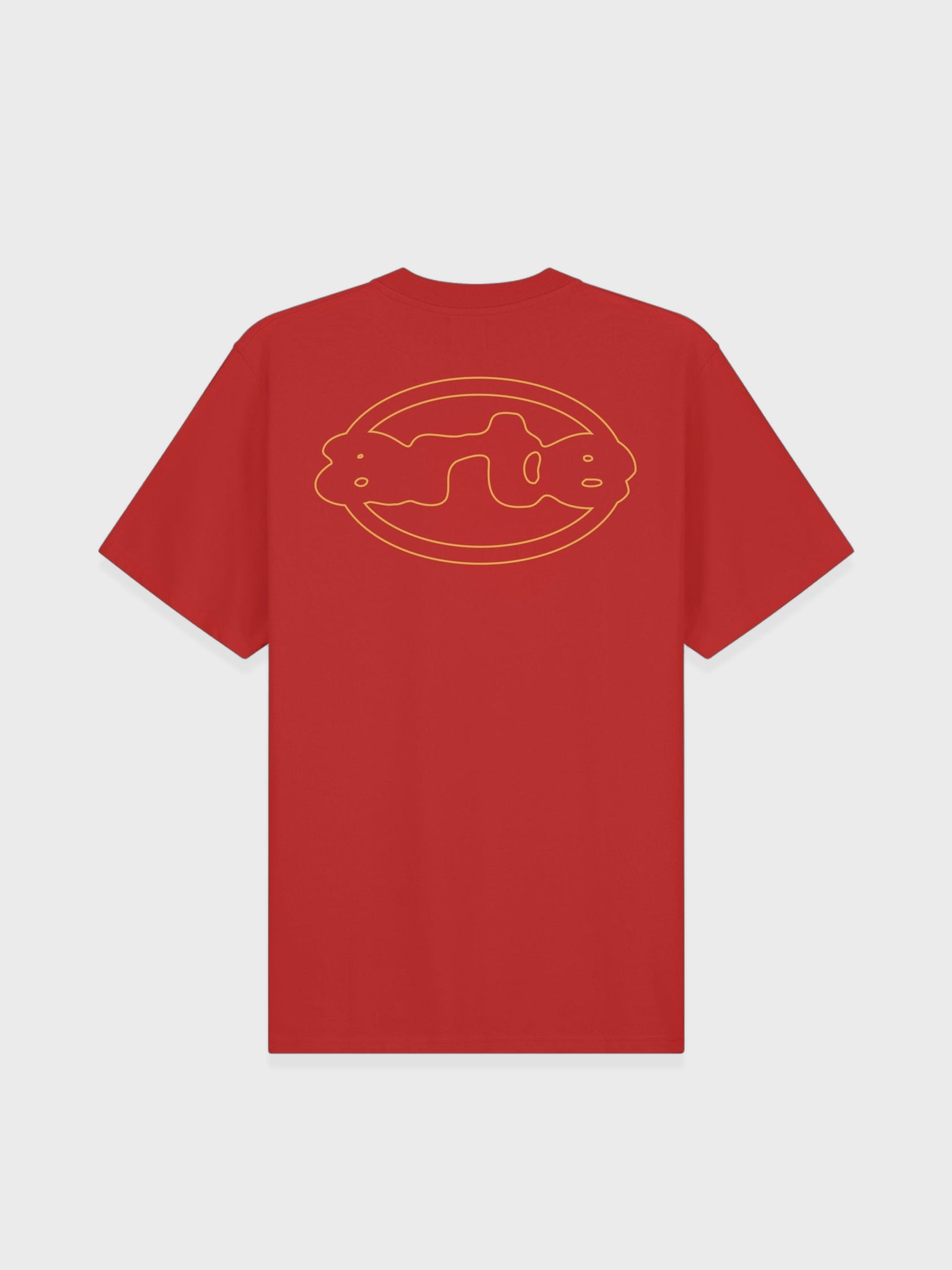 Arte Antwerp Emblem T-shirt in rood met geel geborduurd embleem op de voorkant