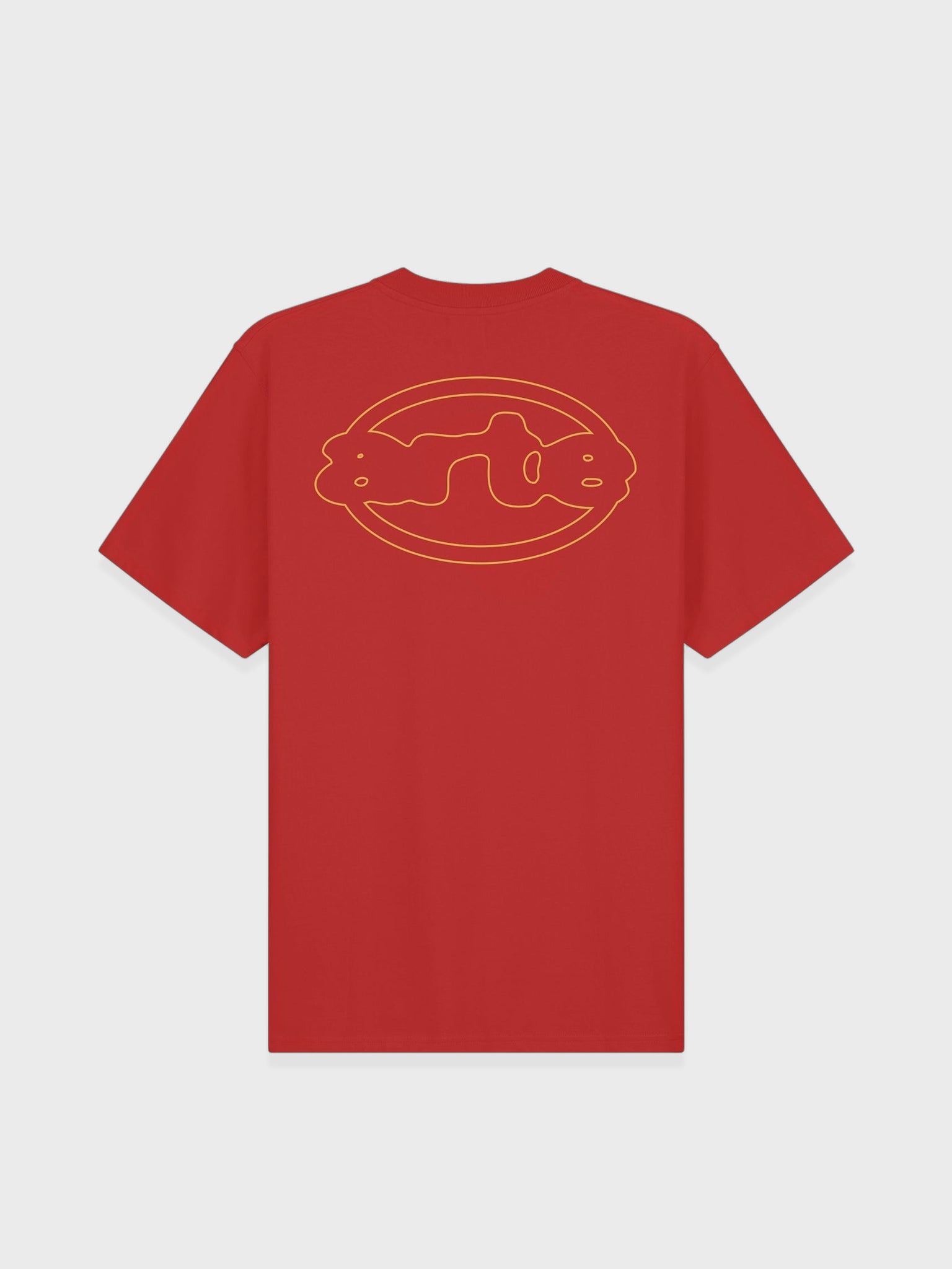Arte Antwerp Emblem T-shirt in rood met geel geborduurd embleem op de voorkant
