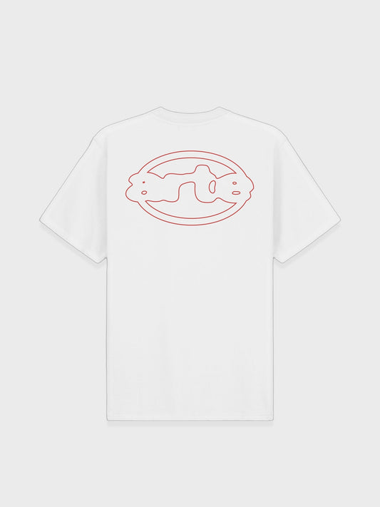 Arte Antwerp Emblem T-shirt in wit met rood geprint embleem op de voorkant
