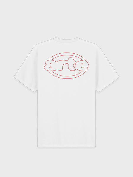 Arte Antwerp Emblem T-shirt in wit met rood geprint embleem op de voorkant