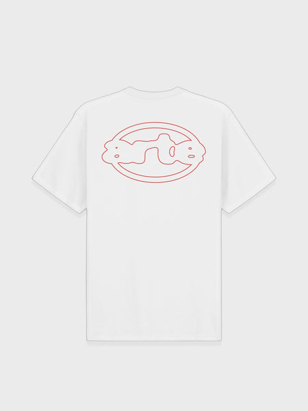 Arte Antwerp Emblem T-shirt in wit met rode print op voorkant