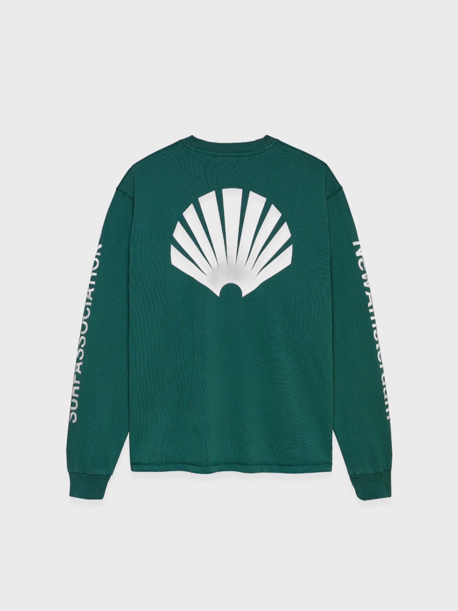 New Amsterdam Surf Association Logo Longsleeve flessengroen met witte print op de achterkant
