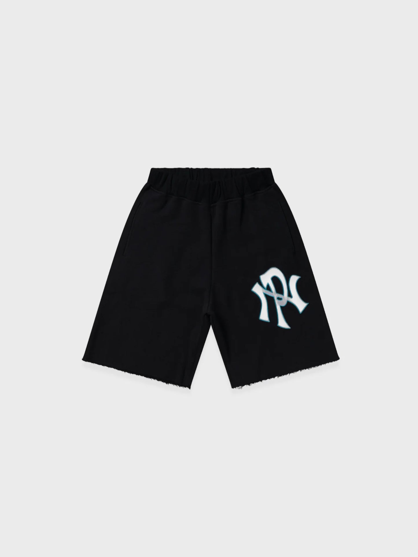 No Problemo NYP Premium Sweatshorts zwart met wit logo opdruk op voorkant