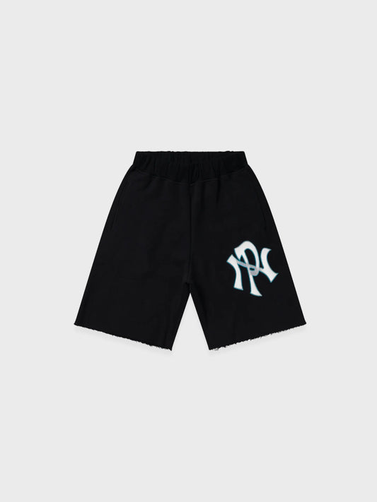 No Problemo NYP Premium Sweatshorts zwart met wit logo opdruk op voorkant