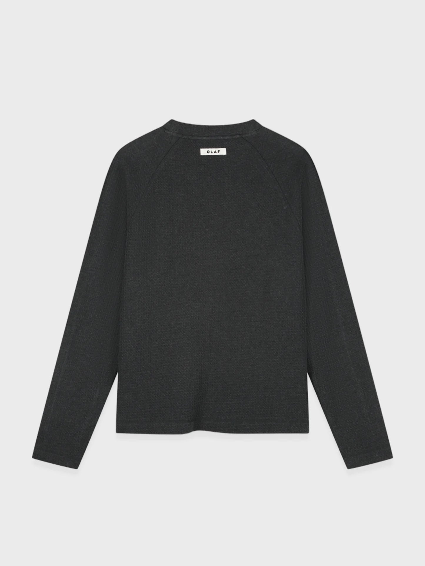 OLAF Waffle Crewneck sweatshirt in charcoal, voorkant