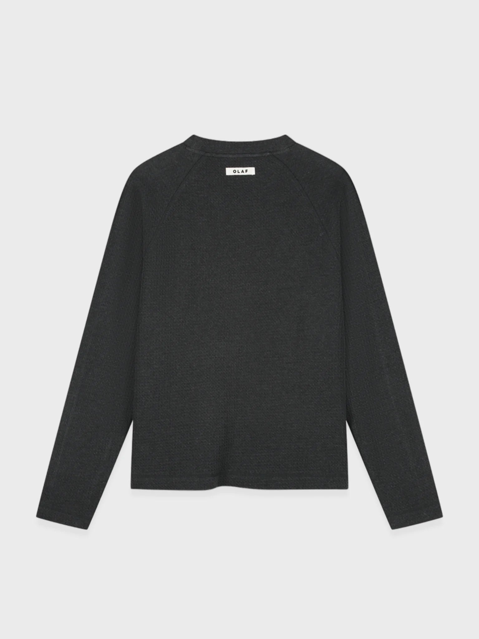 OLAF Waffle Crewneck sweatshirt in charcoal, voorkant